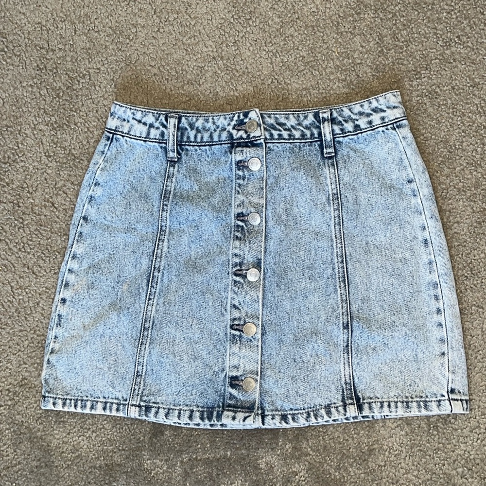Button Up Denim Skirt